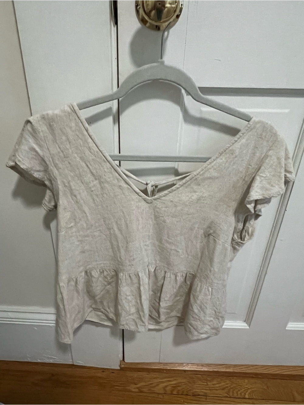 A&F Linen-Blend Peplum Top